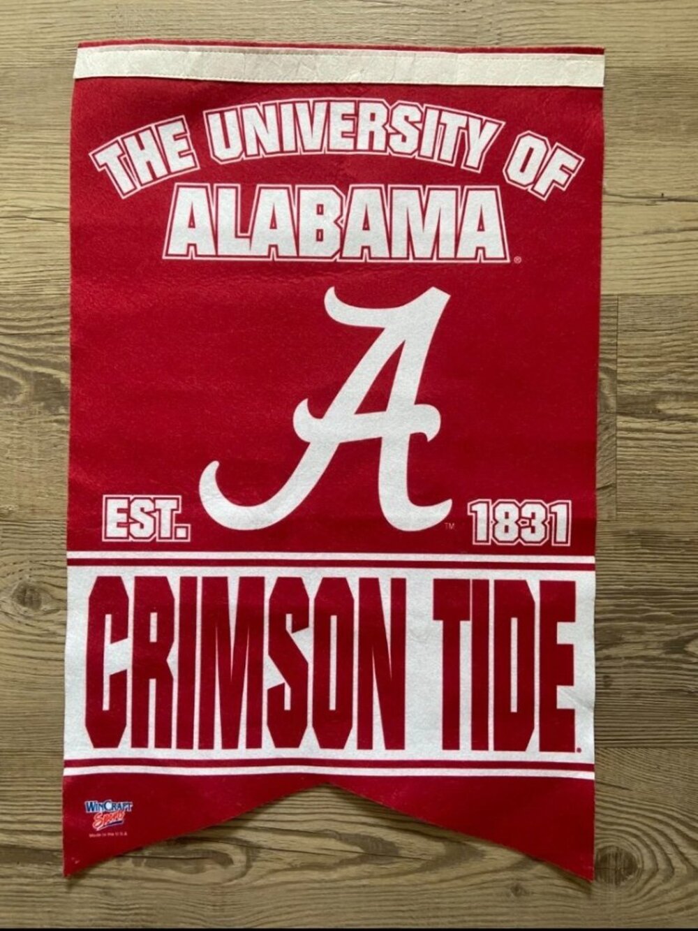 WinCraft University Of Alabama Crimson Roll Tide NCAA Felt Wall Banner Red 26x17